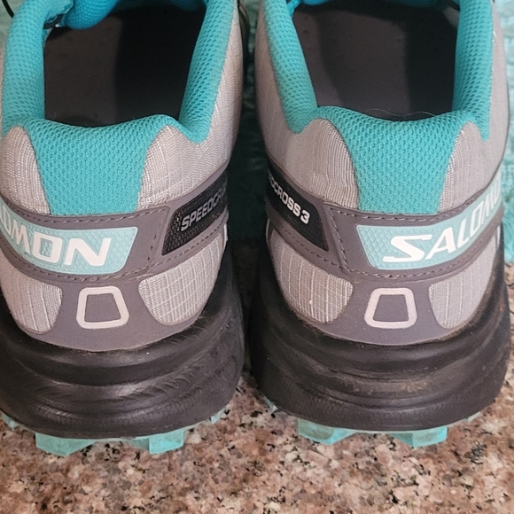 Salomon women's teal and gray speedcross 3 trail running sneakers, size 8.5 - Picture 4 of 7